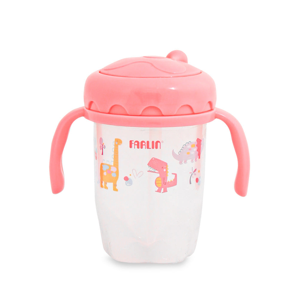 DRINKING CUP STEP 3-STRAW 240ML-PINK