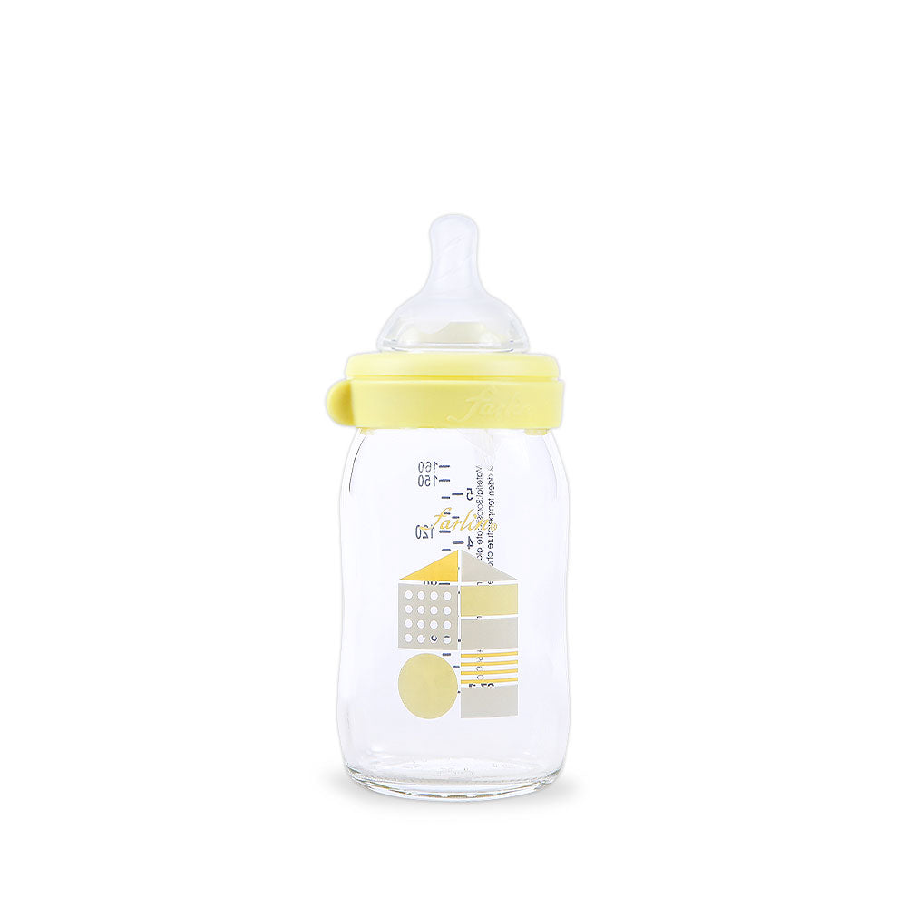 WIDE NECK GLASS FEEDER 160ML - YELLOW