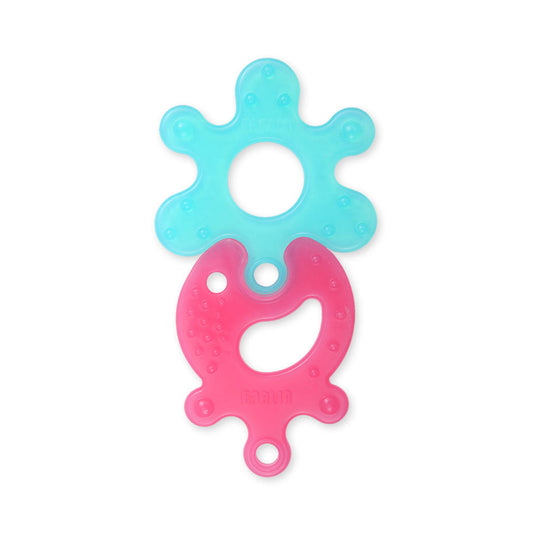 PUZZLE GUM SOOTHER - BLUE & PINK