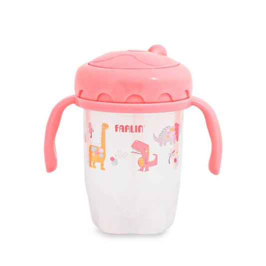 DRINKING CUP STEP 3-STRAW 240ML-PINK
