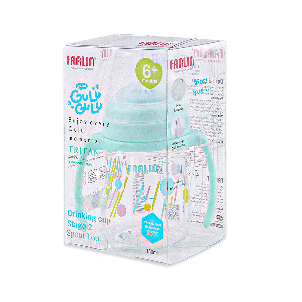 DRINKING CUP STAGE 3-STRAW 150ML-GREEN